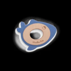 Anneau de dentition bois et silicone Baleine Les aventures de Paulie - Moulin Roty