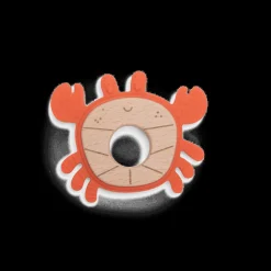 Anneau de dentition bois et silicone Crabe Les aventures de Paulie - Moulin Roty