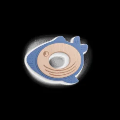 Anneau de dentition bois et silicone Baleine Les aventures de Paulie - Moulin Roty