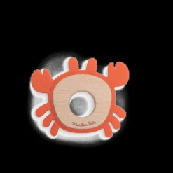 Anneau de dentition bois et silicone Crabe Les aventures de Paulie - Moulin Roty