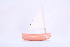 Bateau-jouet en bois Bachi rose 17 cm - Tirot