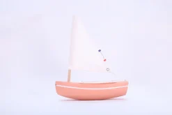 Bateau-jouet en bois Bachi rose 17 cm - Tirot