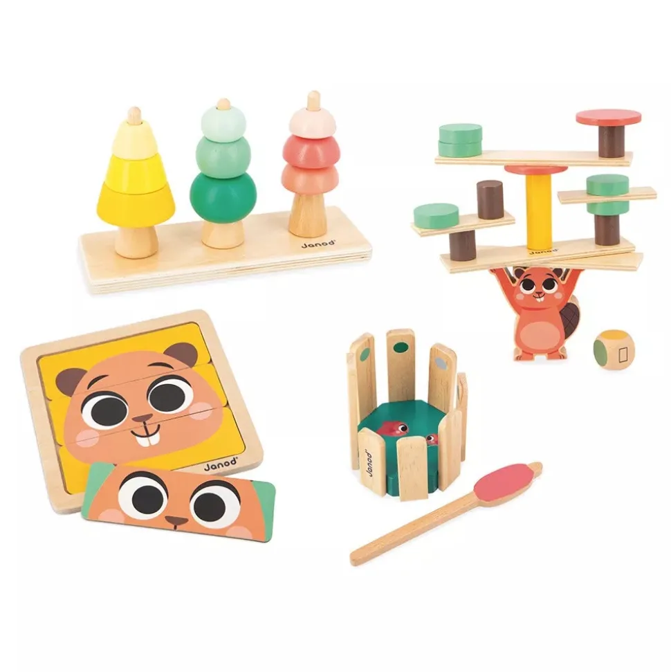 Box 4 jouets en bois 36 mois - Janod
