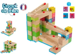 Circuit de billes en bois 68 pièces Jeujura
