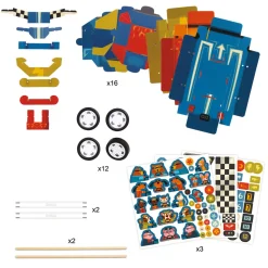 Coffret DIY 3 voitures à créer Grand prix - Djeco