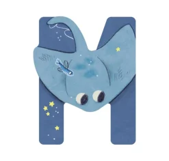 Lettre bois M bleu Mon premier alphabet - Moulin Roty