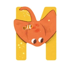 Lettre bois M jaune Mon premier alphabet - Moulin Roty