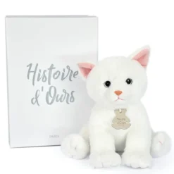 Peluche bébé chat blanc 18 cm - Histoire d'Ours