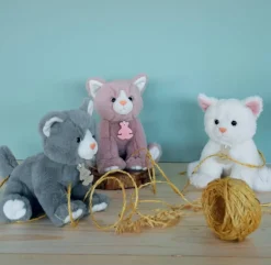 Peluche bébé chat blanc 18 cm - Histoire d'Ours