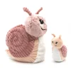 Peluche Escargot rose maman bébé Ptipotos - Les Déglingos