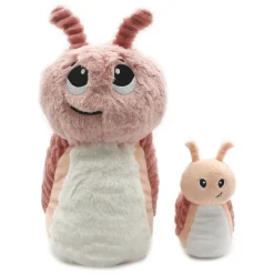 Peluche Escargot rose maman bébé Ptipotos - Les Déglingos