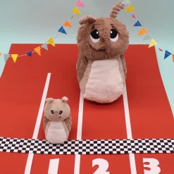 Peluche Escargot rose maman bébé Ptipotos - Les Déglingos