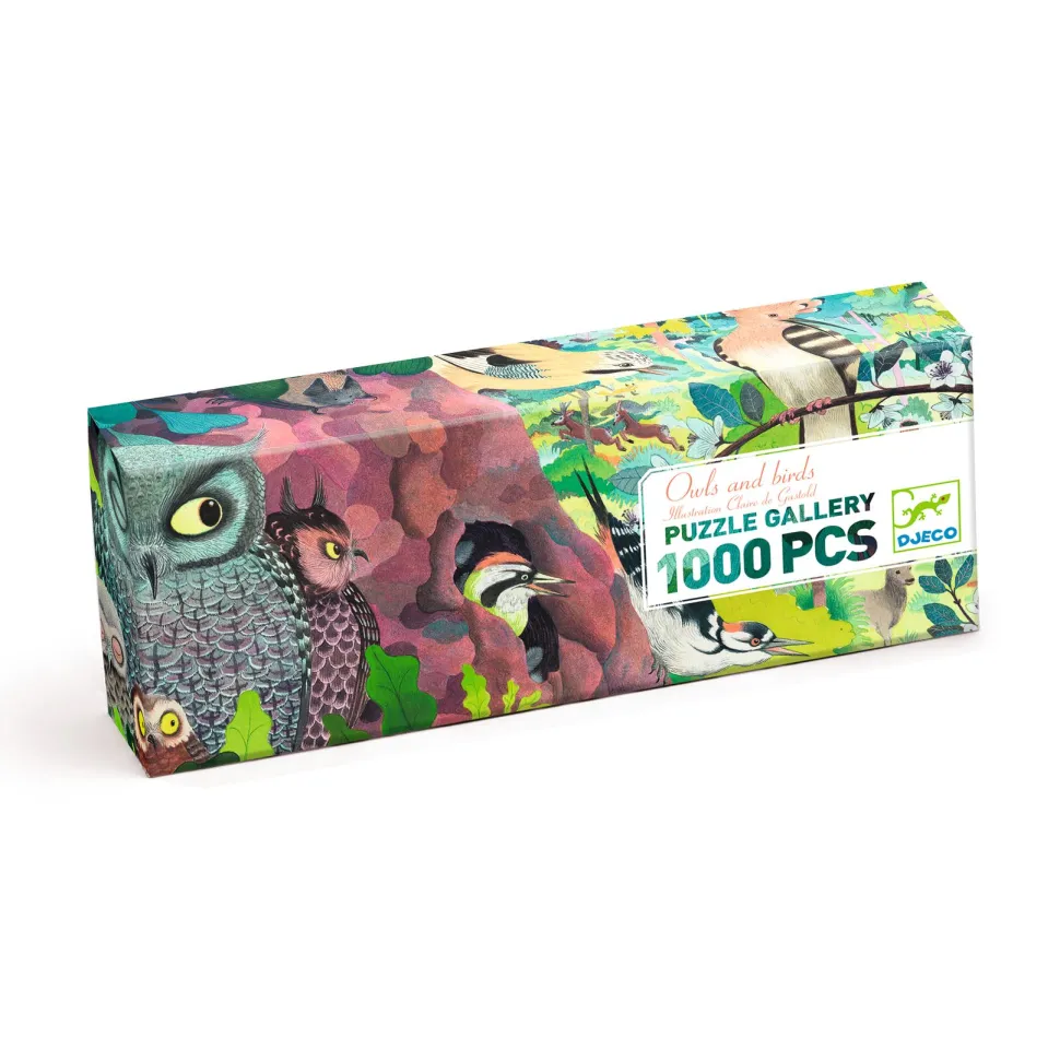 Puzzle gallery Owls and birds 1000 pcs - Djeco