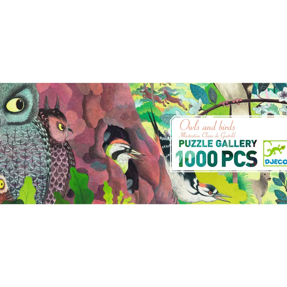 Puzzle gallery Owls and birds 1000 pcs - Djeco