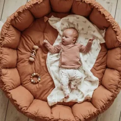 Tapis de jeu à bords relevables 2 en 1 Bloom marron - Play and Go