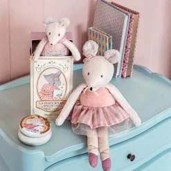 Petite peluche souris rose La petite école de danse - Moulin Roty